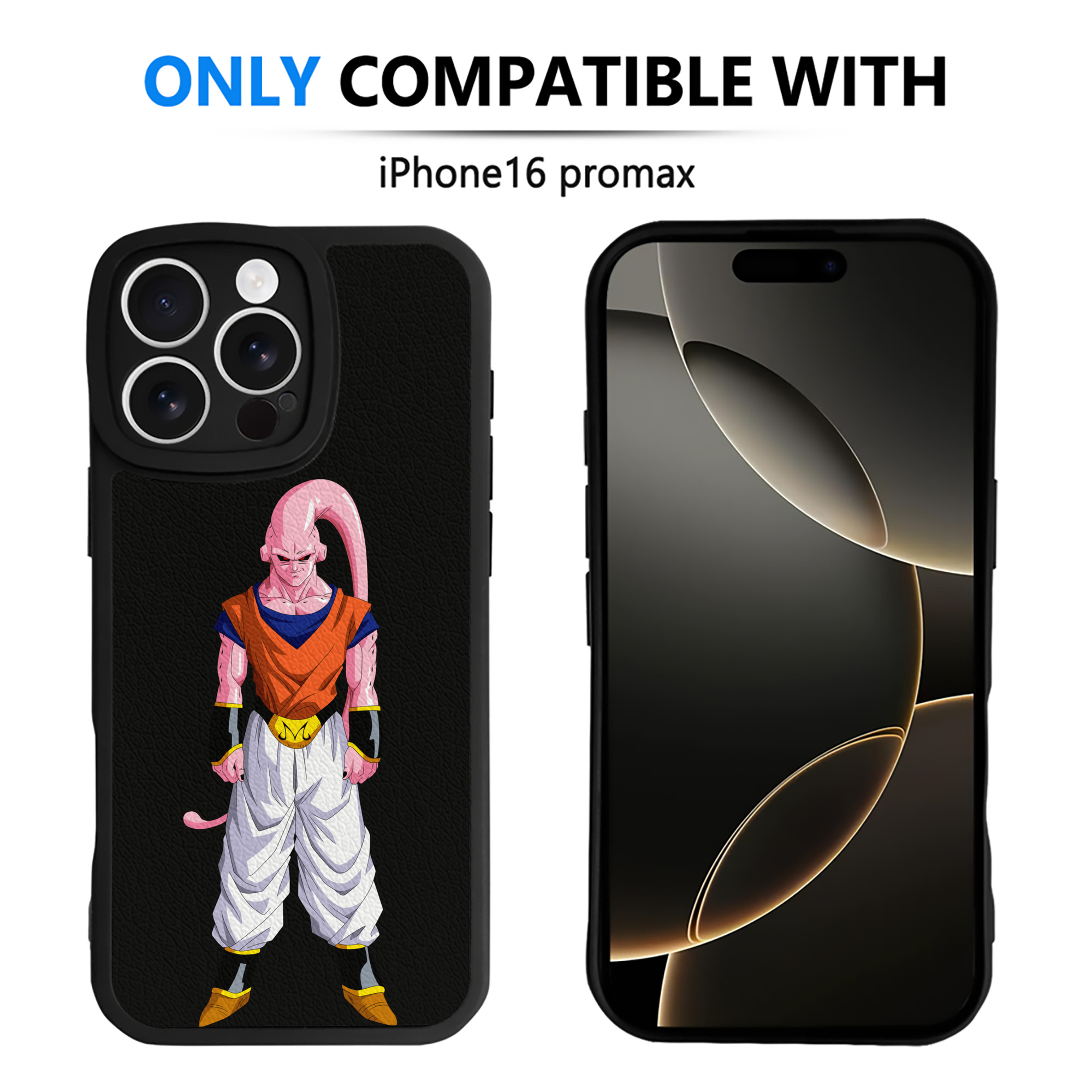 （画像用） ドラゴンボール 魔人ブウ DRAGON BALL Majin Buu 【iPhone 16シリーズ対応】シリコンスマホケース（レザー調） 材質：シリコン